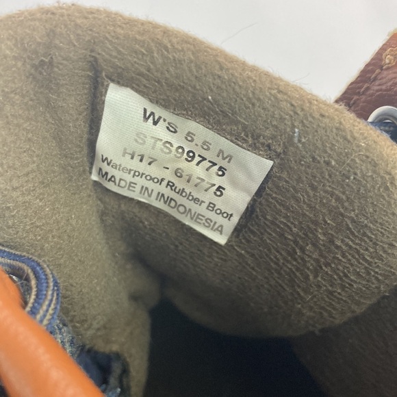 SPERRY duck shoes quilted denim waterproof rubber boot 5.5 - Picture 5 of 7
